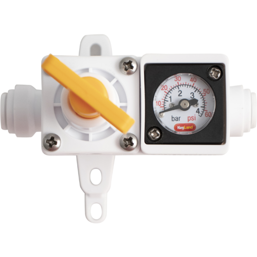 Duotight In-Line Liquid or Gas Regulator with Gauge